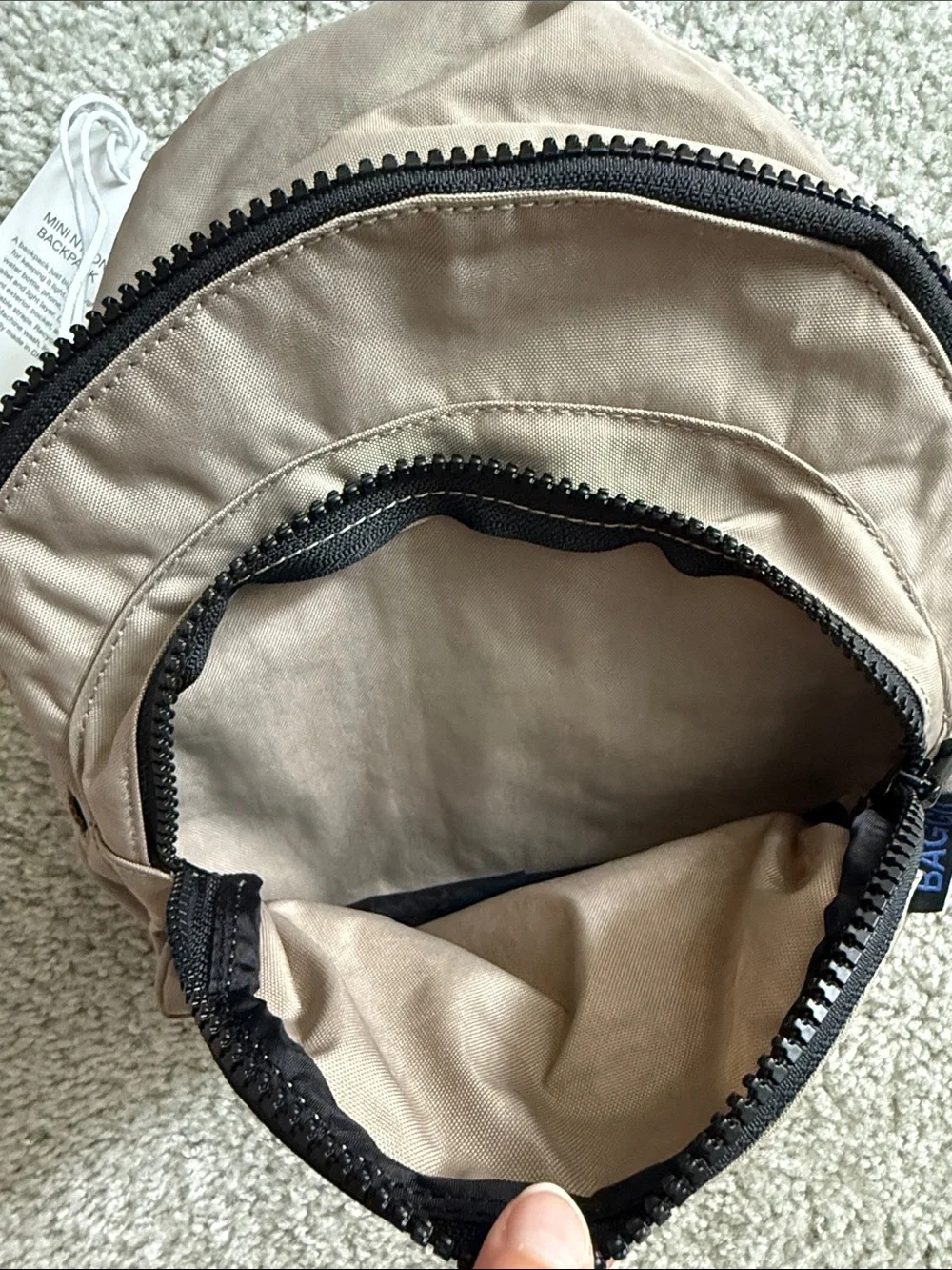 BAGGU Mini Nylon Backpack in Dove